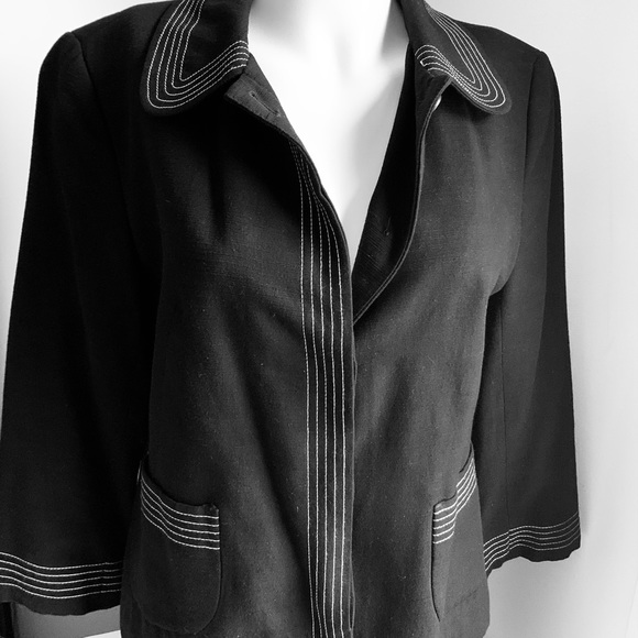 Zara black rayon blazer & pants 2 Pc summer suit for women US 10-12 - Picture 2 of 16